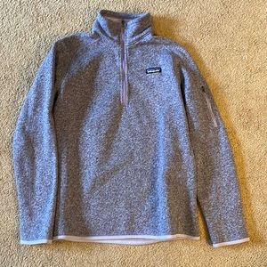 Patagonia women’s Better Sweater half zip in Purple Heather. L.